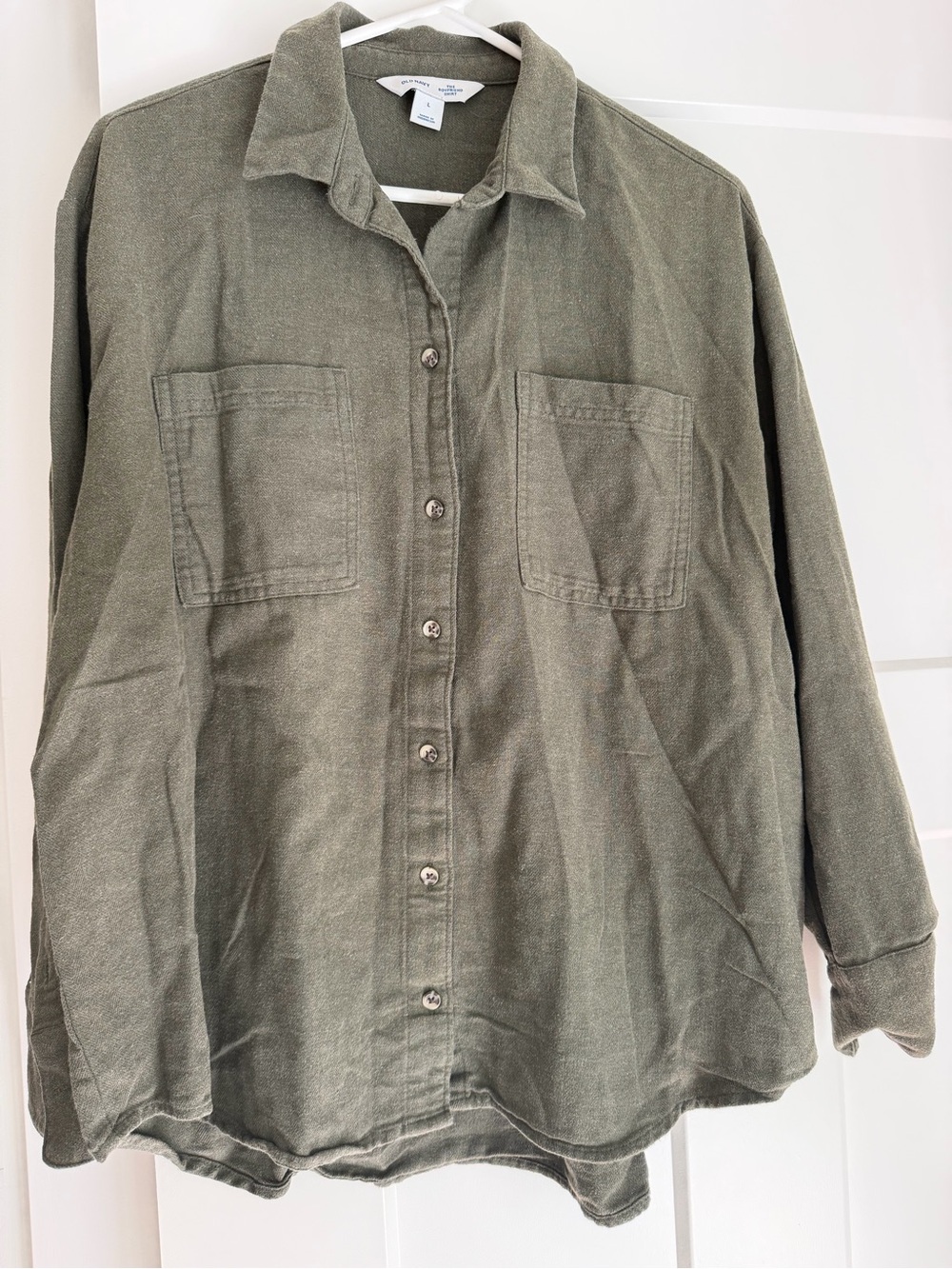 Old Navy Olive Green Button-Down light flannel Shirt